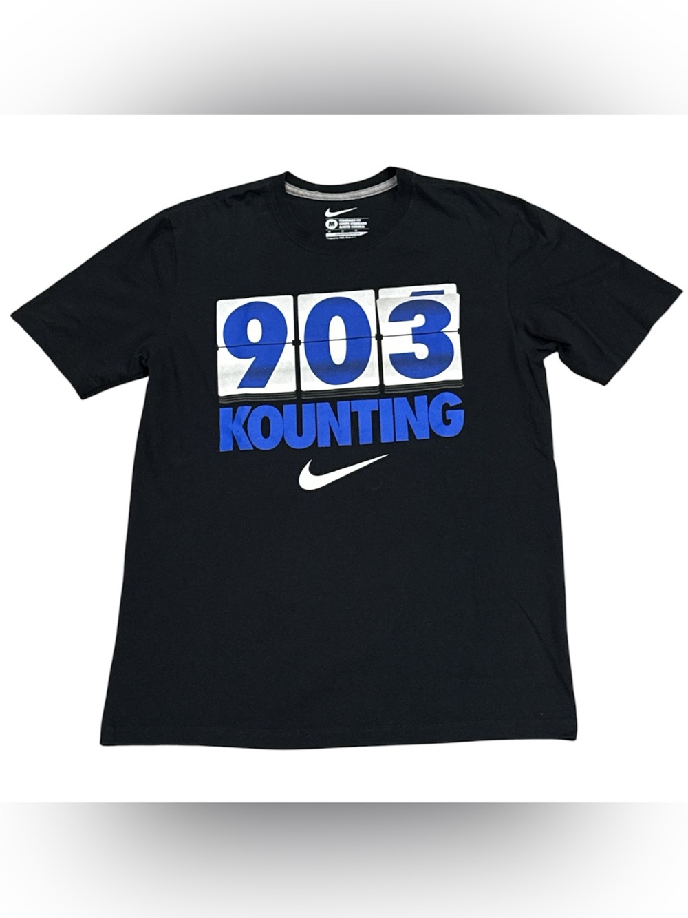 Nike Duke Blue Devils NCAA Basketball Coach K Record Black T Shirt Mens Medium
